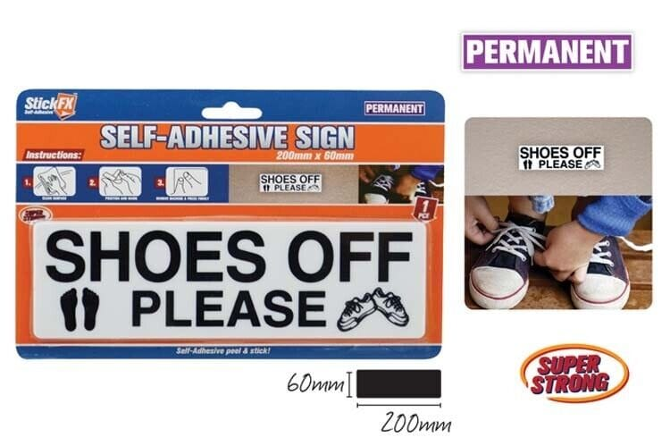 StickFX White Shoes Off Please Sign Door Warning Notice Home Office Business Sticker