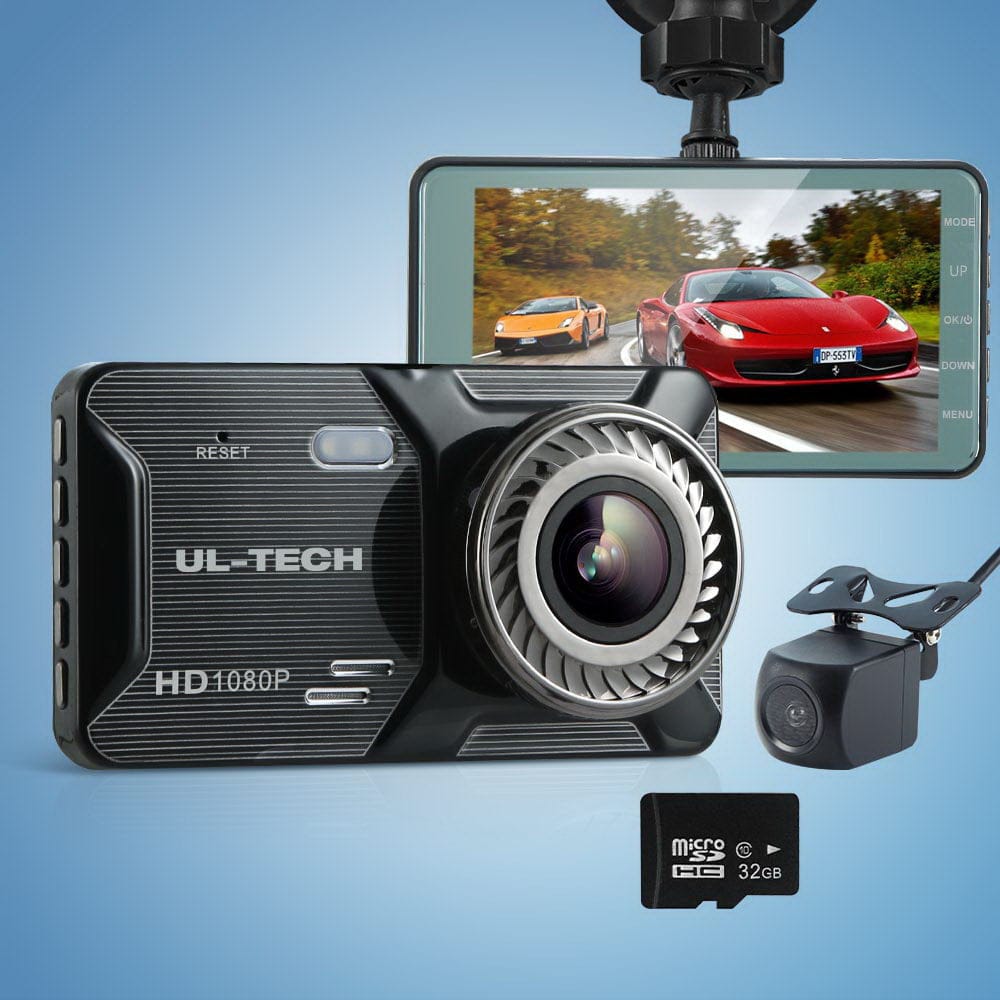UL-Tech Electronics > Business & Home Security > Security Cameras & Accessories UL-tech Dash Camera 1080P 4" Front Rear Cam,UL-tech Dash Camera 1080P 4" Front Rear View Dual Cam Car DVR Reverse Recorder