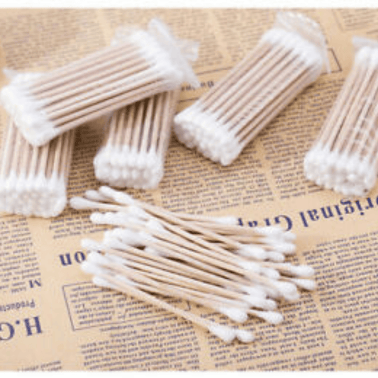 Unbranded 100 Pieces Disposable Double Tip Swab Cotton Buds Makeup Applicator Wooden Swabs