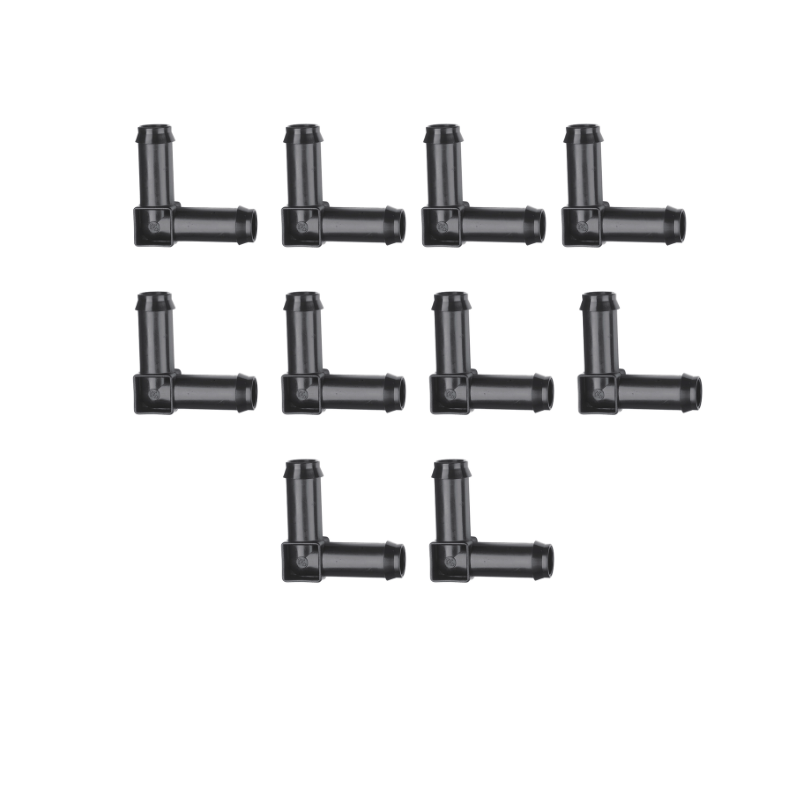 Unbranded 10x 13mm Barbed Elbow Pipe Hose Corner Joiner Water Right Angle w Locking Clamps