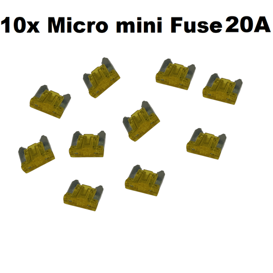 Unbranded 10x 20 AMP Micro Mini Car Fuse Blade Truck Auto 20A Automotive Low Profile Fuses