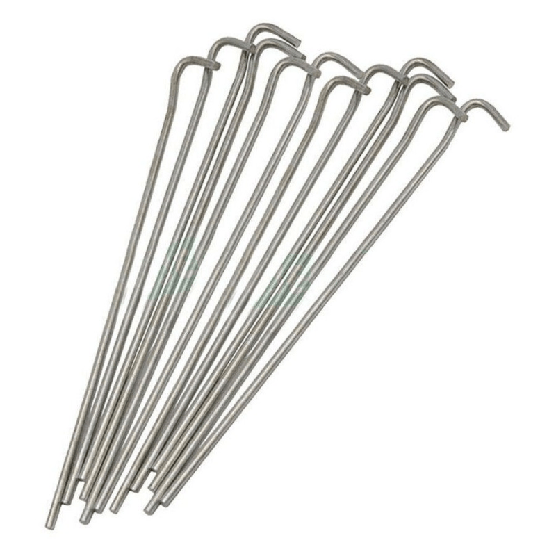 Unbranded 12Pcs 23cm Camping Tent Pegs Ground Stakes Zinc Plated Pins