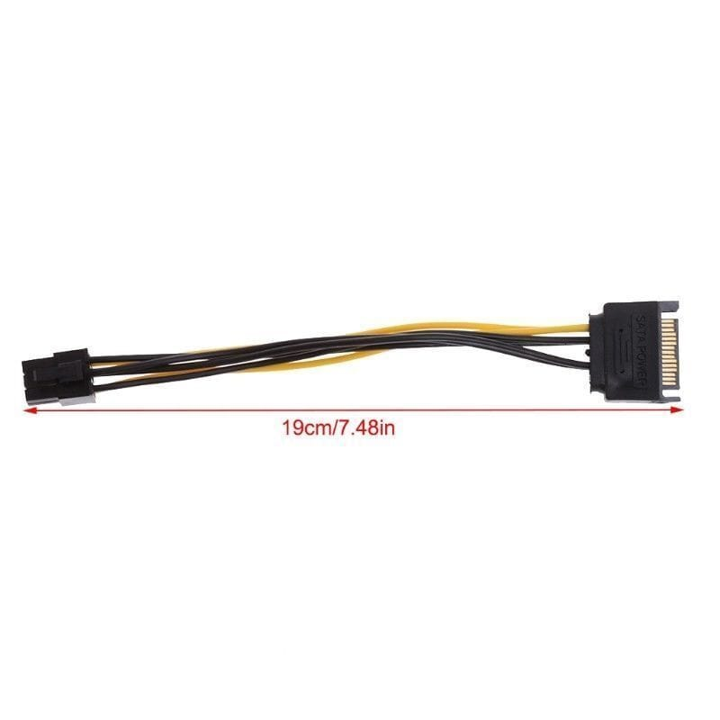 Unbranded 15-Pin SATA Power To 6-Pin PCI-E PCI Express Adapter Wire Cable For Video Card