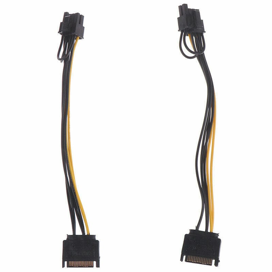Unbranded 15pin SATA Male to 8pin 6+2 PCI-E Power Cable Gaming Graphic Video Card Bitcoin
