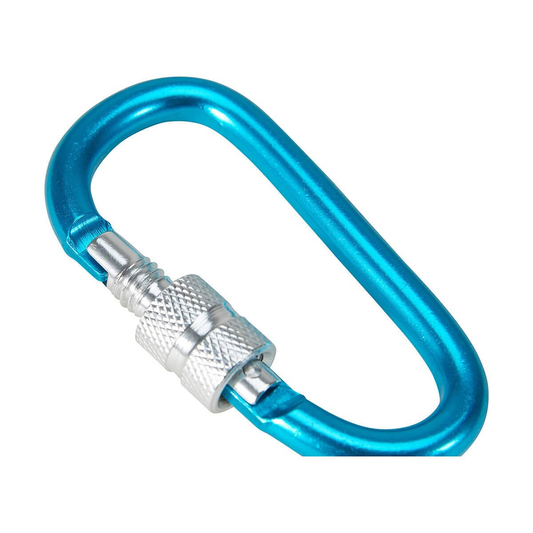 Unbranded 2X Carabiner Clip Snap Spring With Lock Aluminium Hooks Key Ring Hiking Camping