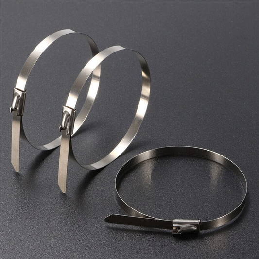 Unbranded 5 PCS Stainless Steel Metal Cable Zip Ties Strap Locking Exhaust Pipe Header