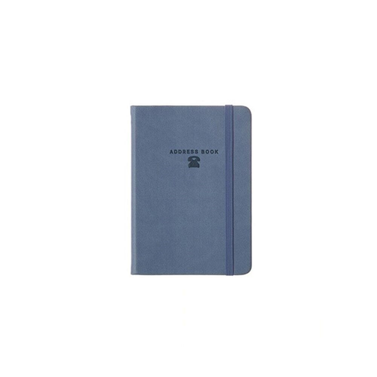 Unbranded Address Book Blue Address Book PU Cover A6 with Elastic Multicoloured A-Z Phone E-mail Web Office