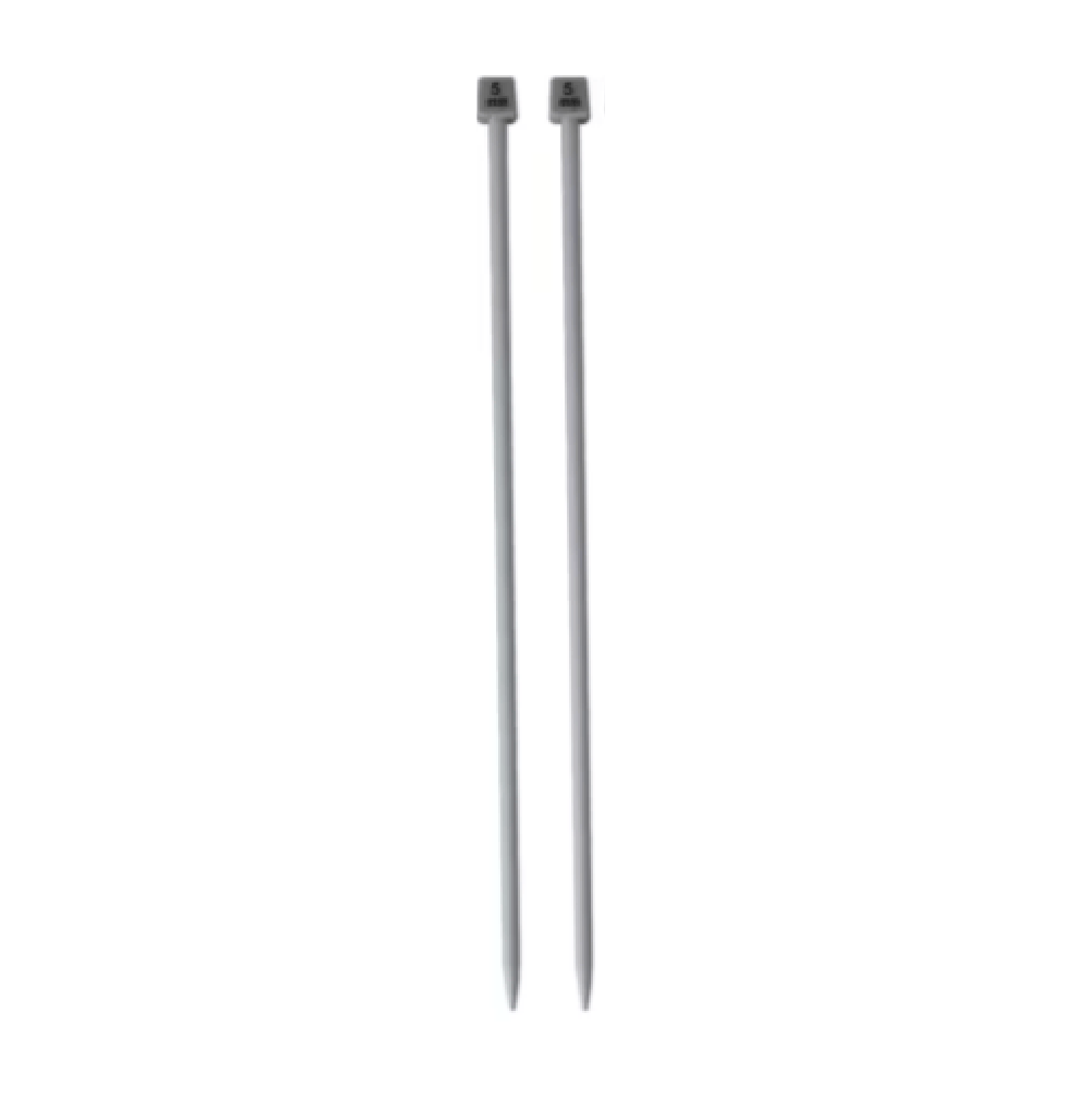 Unbranded Aluminium Knitting needles 30cm sizes 5 mm set of 2 grey wool knit