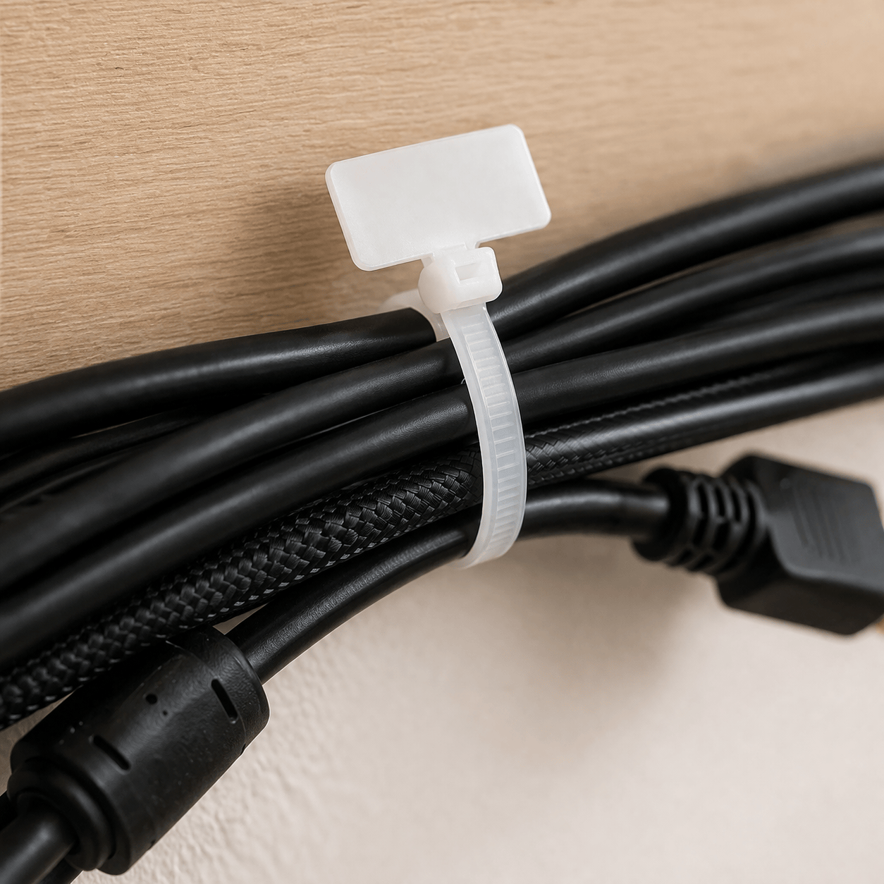 Unbranded Cable ties 100Pcs Zip Ties Write On Ethernet RJ45 RJ12 Wire Power Cable Label Mark Tag