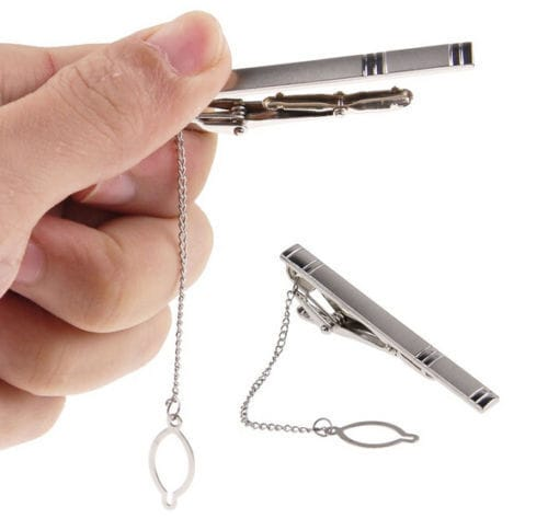 Unbranded Clamp Pin Clasp Men Silver Tone Tie Bar Simple Wedding Gift Metal Clip Necktie