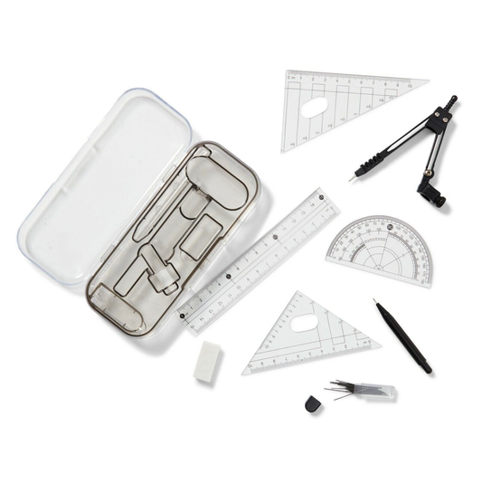 Unbranded Compass Drawing School Office Stationery Geometry Drafting Ruler Eraser Set