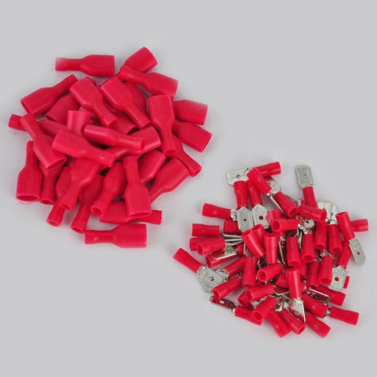 Unbranded/Generic 50PC Electrical Wire Connector Insulated Crimp Terminals Spade Red Assorted Set