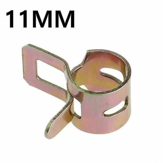 Unbranded/Generic Fuel Line Clips 10x 11mm Spring Clip Fuel Line Hose Water Pipe Air Tube Clamps Fastener