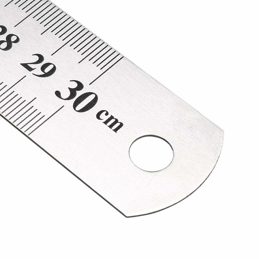 Unbranded Metal Stainless Steel Ruler Double Sided 30CM 12INCH Precision School Office