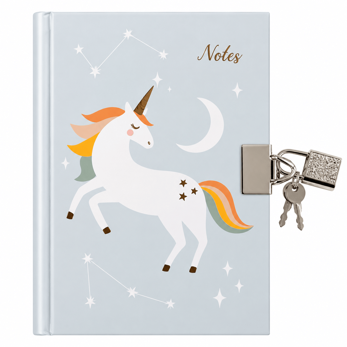 Unbranded Notebook A6 Kids Lockable Diary Notebook Hardcover Unicorn Design with Key Unicorn