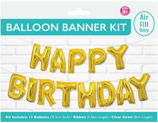 Unbranded Party Supplies 3D Happy Birthday Letters Balloons Kit Inflating Foil Banner Bunting Celebrate