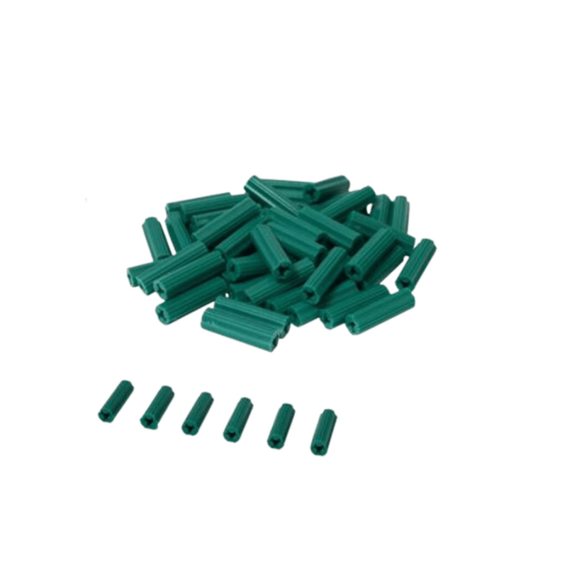 Unbranded Screws 50pcs 7MM x 25MM Expansion Wall Plugs Green Frame Concrete Stone Bricks Blocks