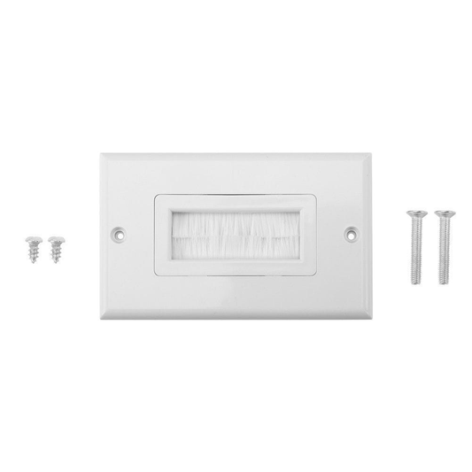 Unbranded White Brush Wall Plate Bristles Cables Port Insert Cover Outlet Mount Panel EB
