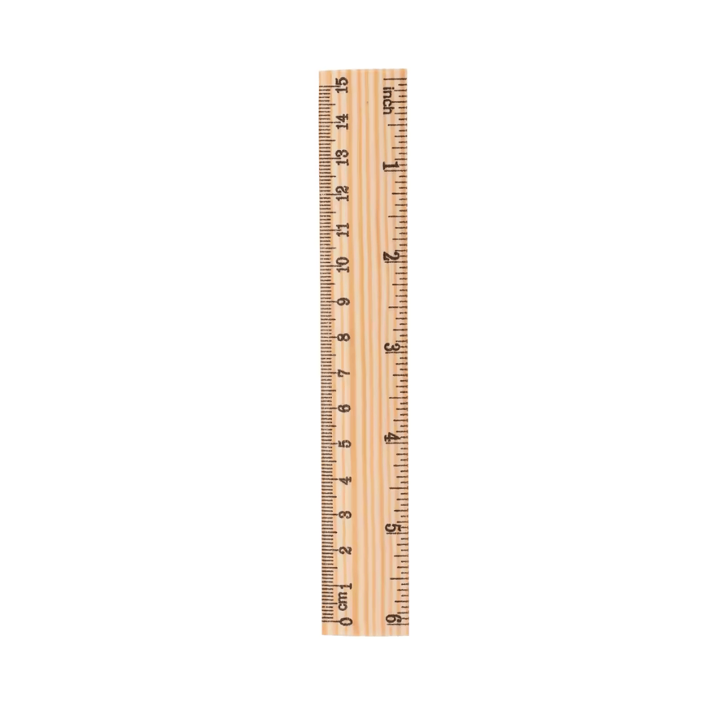 Unbranded Wooden Wood Ruler Metric 15cm 150mm 16" Unpolished