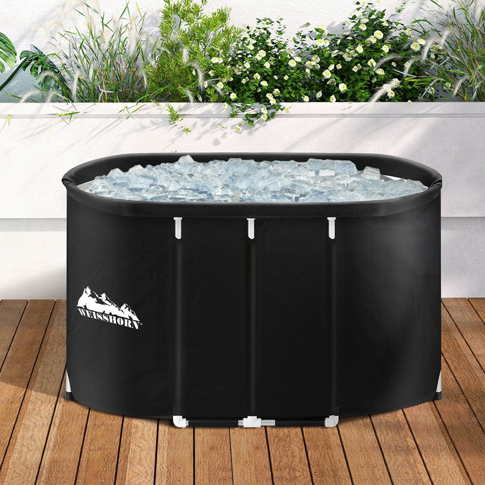 Weisshorn Furniture > Bathroom > Bathtubs Weisshorn Portable Ice Bath Tub 120x70X70CM Inflatable Cold Water Folding Bathtub Spa Massage