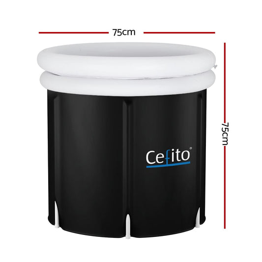 Weisshorn Furniture > Bathroom > Bathtubs Weisshorn Portable Ice Bath Tub 75X75CM Inflatable Folding Bathtub Spa Massage