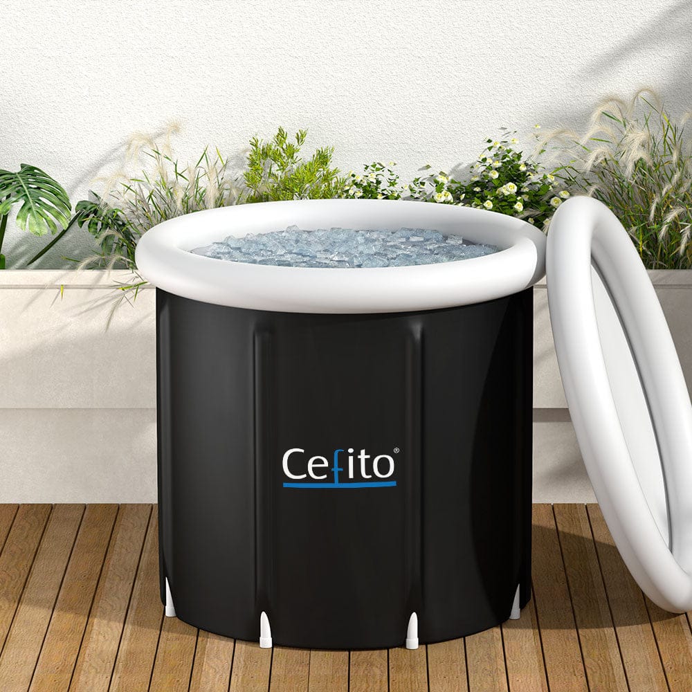 Weisshorn Furniture > Bathroom > Bathtubs Weisshorn Portable Ice Bath Tub 80X80CM Inflatable Folding Bathtub Spa Massage