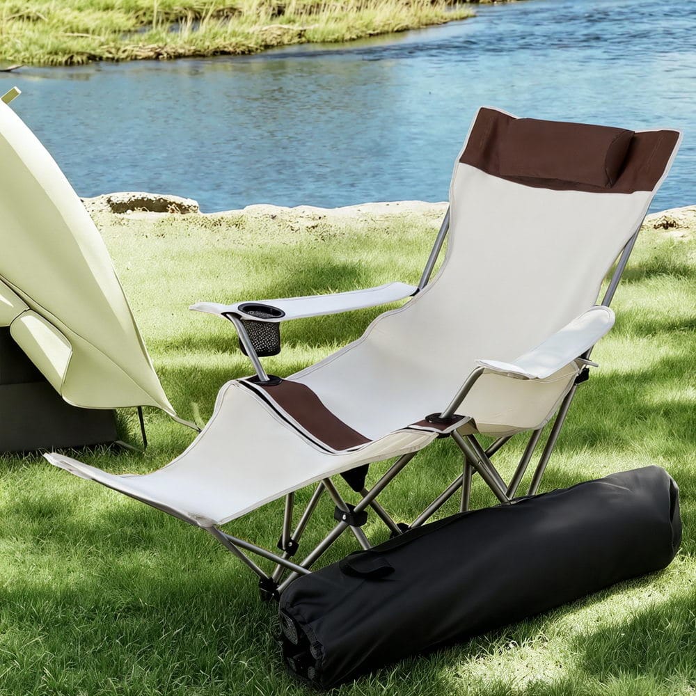 Weisshorn Outdoor Recreation > Camping > Camp Furniture Weisshorn Camping Chair Reclining Adjustable Portable Outdoor Folding Lightweight
