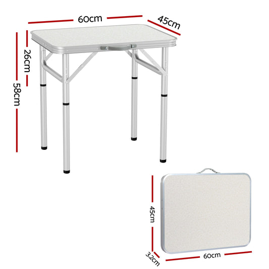 Weisshorn Outdoor Recreation > Camping > Camp Furniture Weisshorn Folding Camping Table 60CM Adjustable Portable Outdoor Picnic Desk