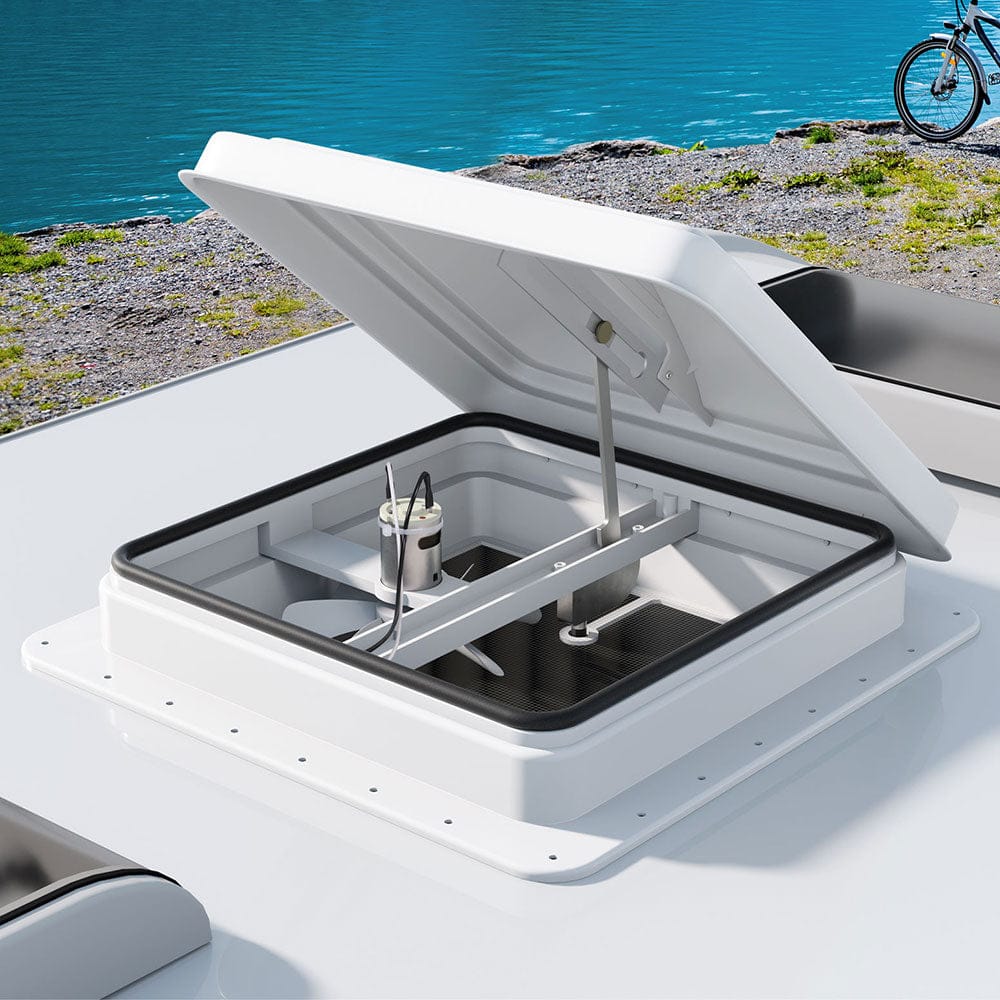 Weisshorn Outdoor Recreation > Camping > Caravan Accessories Weisshorn Caravan Roof Vent Fan Air Exhaust Hatch 12V RV Motorhome Camper White