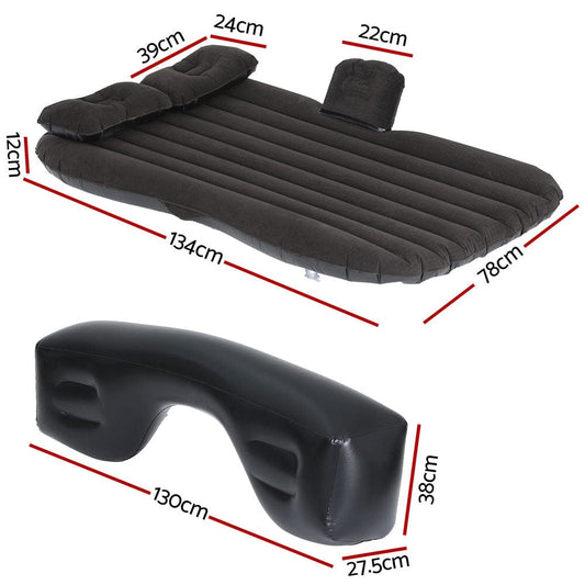 Weisshorn Outdoor Recreation > Camping > Inflatable Mattresses Weisshorn Car Mattress 134x78 Inflatable SUV Back Seat Camping Bed Black