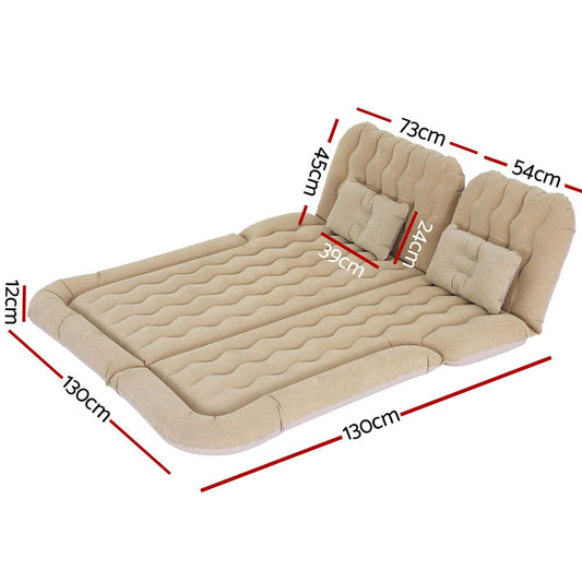 Weisshorn Outdoor Recreation > Camping > Inflatable Mattresses Weisshorn Car Mattress 175x130 Inflatable SUV Back Seat Camping Bed Beige