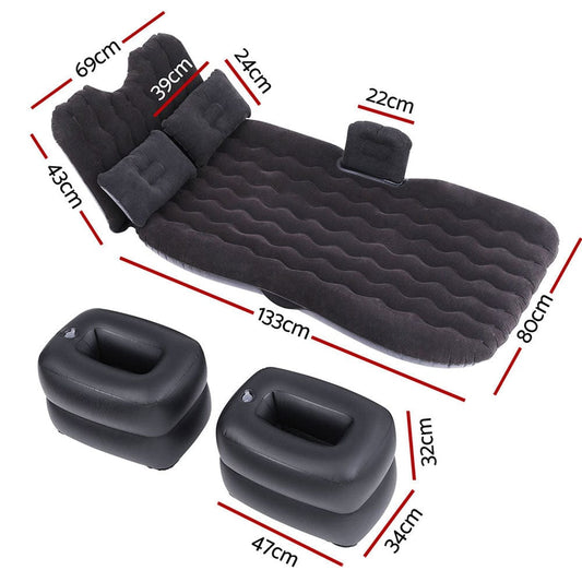Weisshorn Outdoor Recreation > Camping > Inflatable Mattresses Weisshorn Car Mattress 176x80 Inflatable SUV Back Seat Camping Bed Charcoal
