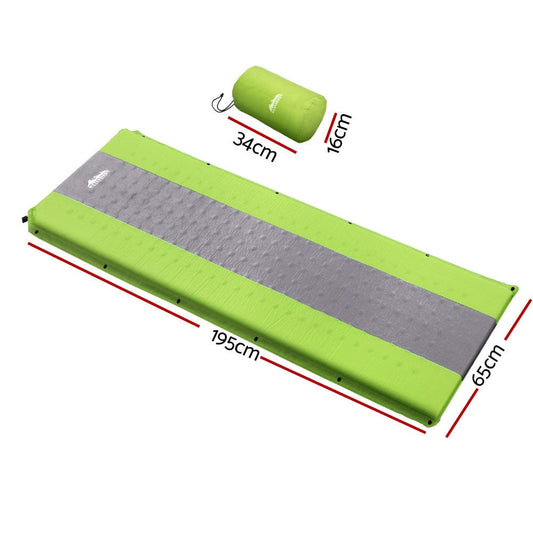 Weisshorn Outdoor Recreation > Camping > Inflatable Mattresses Weisshorn Self Inflating Mattress Camping Sleeping Mat Air Bed Pad Single Green