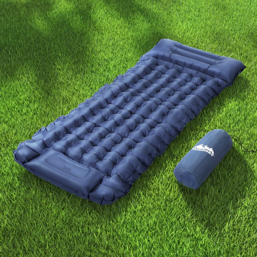 Weisshorn Outdoor Recreation > Camping > Inflatable Mattresses Weisshorn Self Inflating Mattress Camping Sleeping Mat Air Bed Single Pillow Bag