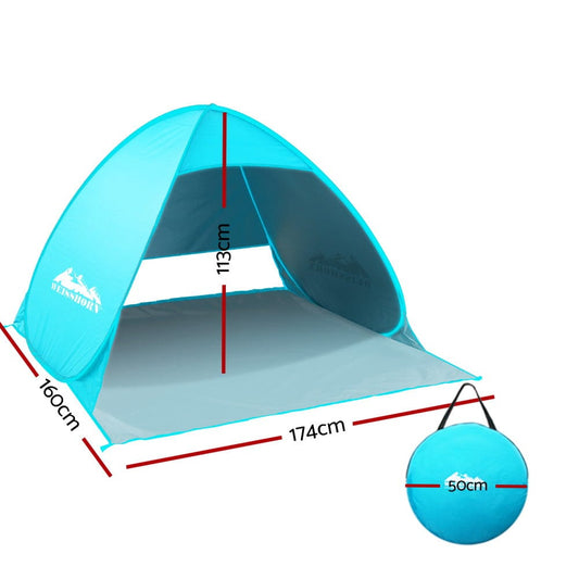 Weisshorn Outdoor Recreation > Camping > Tents Weisshorn Pop Up Beach Tent Camping Hiking 3 Person Sun Shade Fishing Shelter