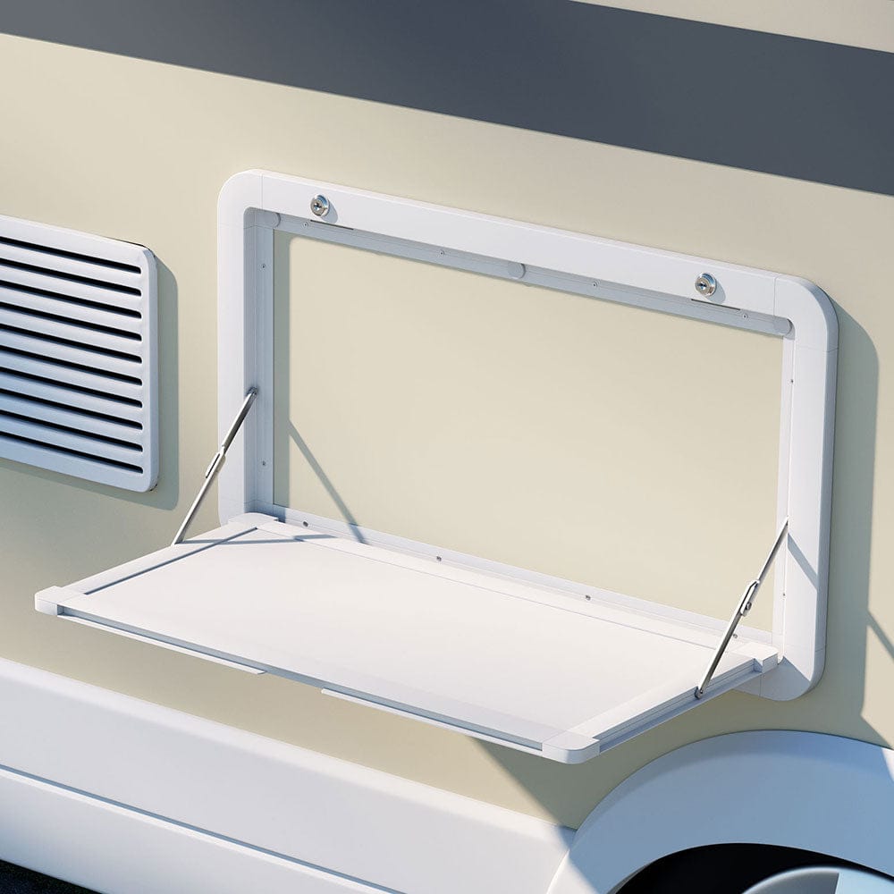 Weisshorn Sports & Fitness > Bikes & Accessories > Bicycle Stands & Storage Weisshorn Caravan Table 800 x 450mm Folding Lockable White