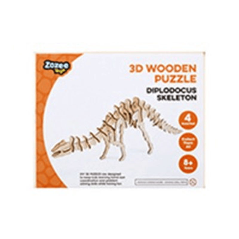 Zozee Toys Toys Diplodocus 3D Wooden Puzzles DIY Assembly Crafts Education Kids Toy Skeleton Dinosaur Hobby