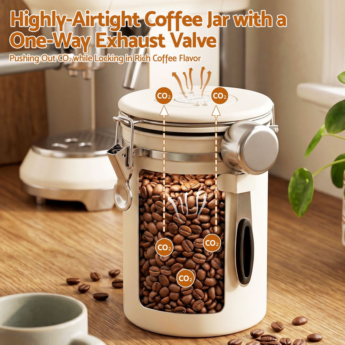5-Star Chef Appliances > Kitchen Appliances > Coffee Machines & Accessories 5-Star Chef 1.8L Stainless Steel Coffee Bean Storage Container Coffee Canister
