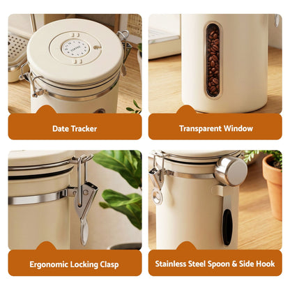 5-Star Chef Appliances > Kitchen Appliances > Coffee Machines & Accessories 5-Star Chef 1.8L Stainless Steel Coffee Bean Storage Container Coffee Canister
