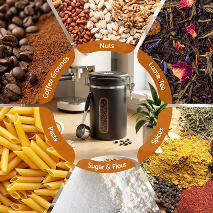5-Star Chef Appliances > Kitchen Appliances > Coffee Machines & Accessories 5-Star Chef 1.8L Stainless Steel Coffee Bean Storage Container Coffee Canister