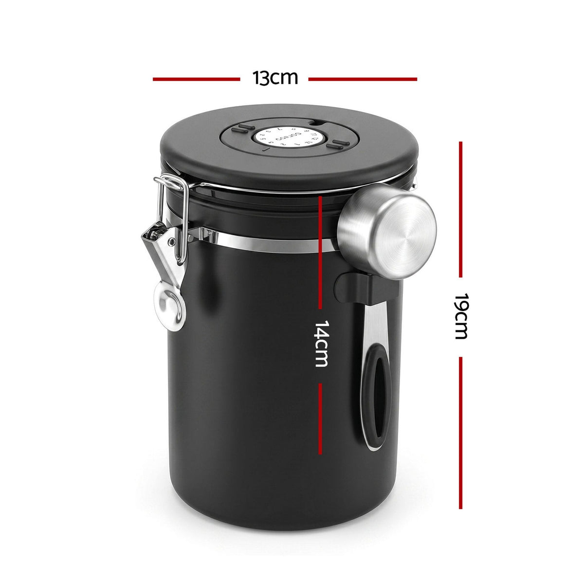 5-Star Chef Appliances > Kitchen Appliances > Coffee Machines & Accessories 5-Star Chef 1.8L Stainless Steel Coffee Bean Storage Container Coffee Canister