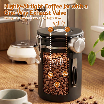 5-Star Chef Appliances > Kitchen Appliances > Coffee Machines & Accessories 5-Star Chef 1.8L Stainless Steel Coffee Bean Storage Container Coffee Canister
