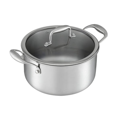 5-Star Chef Appliances > Kitchen Appliances > Kitchen Appliance Accessories 5-Star Chef 4.5L 24cm Stainless Steel Dutch Oven Pot with Lid and Stay-Cool Handle