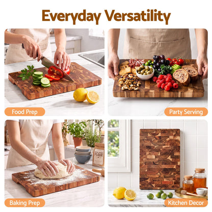 5-Star Chef Home & Garden > Kitchenware > Bakeware & Accessories 5-Star Chef Acacia Wooden Cutting Board End Grain Chopping Board