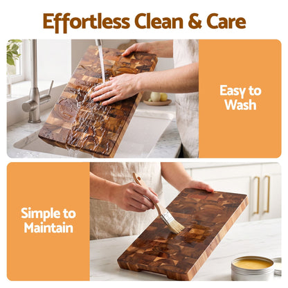 5-Star Chef Home & Garden > Kitchenware > Bakeware & Accessories 5-Star Chef Acacia Wooden Cutting Board End Grain Chopping Board