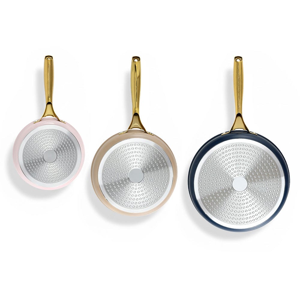 5-Star Chef Home & Garden > Kitchenware > Skillets & Frying Pans 5-star Chef Frying Pan 3PCS Shades Frypan Set Ceramic Coating Multi Colour