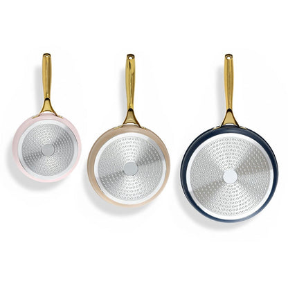 5-Star Chef Home & Garden > Kitchenware > Skillets & Frying Pans 5-star Chef Frying Pan 3PCS Shades Frypan Set Ceramic Coating Multi Colour