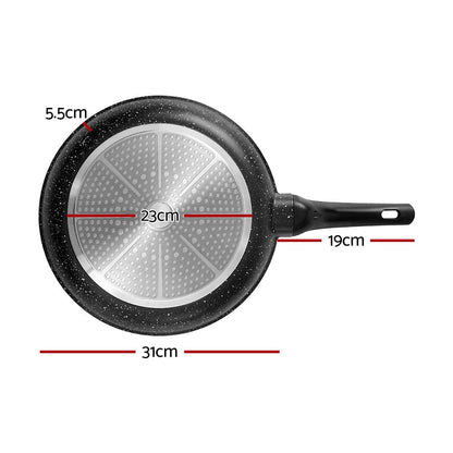 5-Star Chef Home & Garden > Kitchenware > Skillets & Frying Pans 5-Star Chef Non Stick Frying Pan Cast Aluminium Steak Skillet BBQ Cookware 30cm