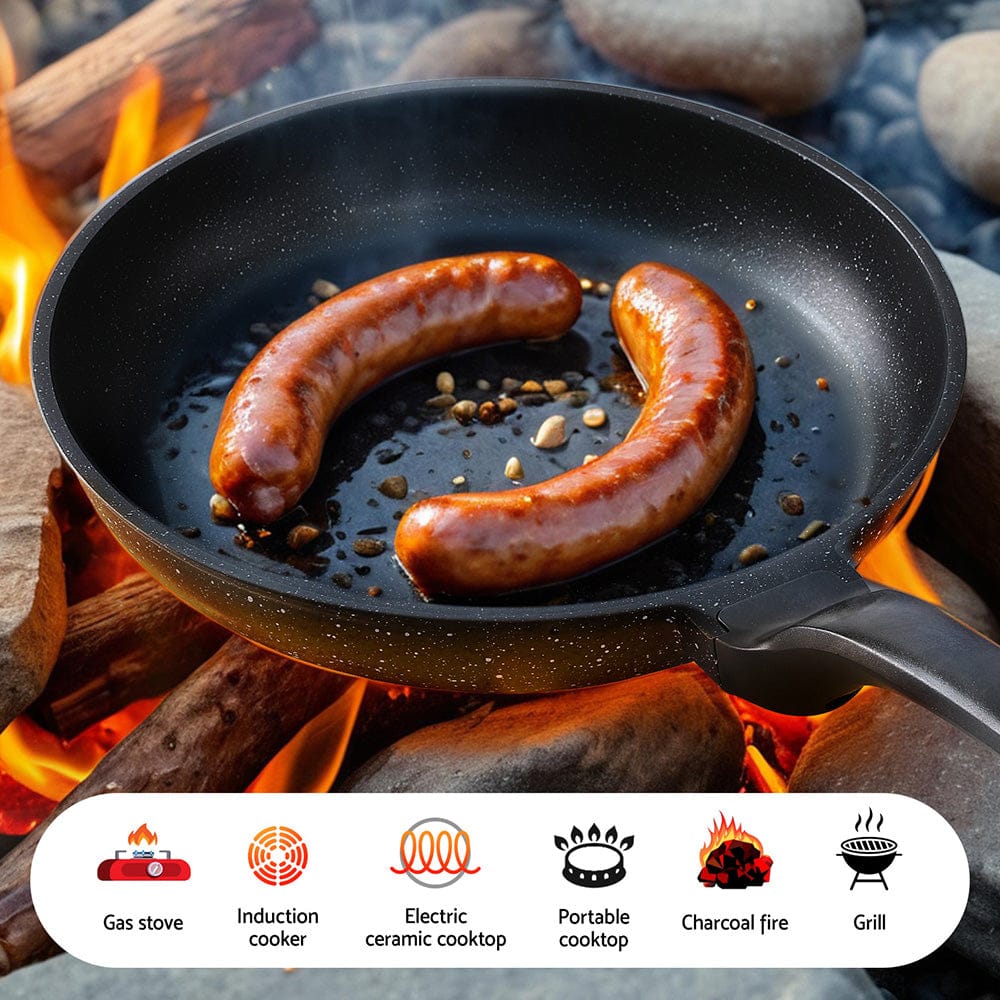 5-Star Chef Home & Garden > Kitchenware > Skillets & Frying Pans 5-Star Chef Non Stick Frying Pan Cast Aluminium Steak Skillet BBQ Cookware 30cm