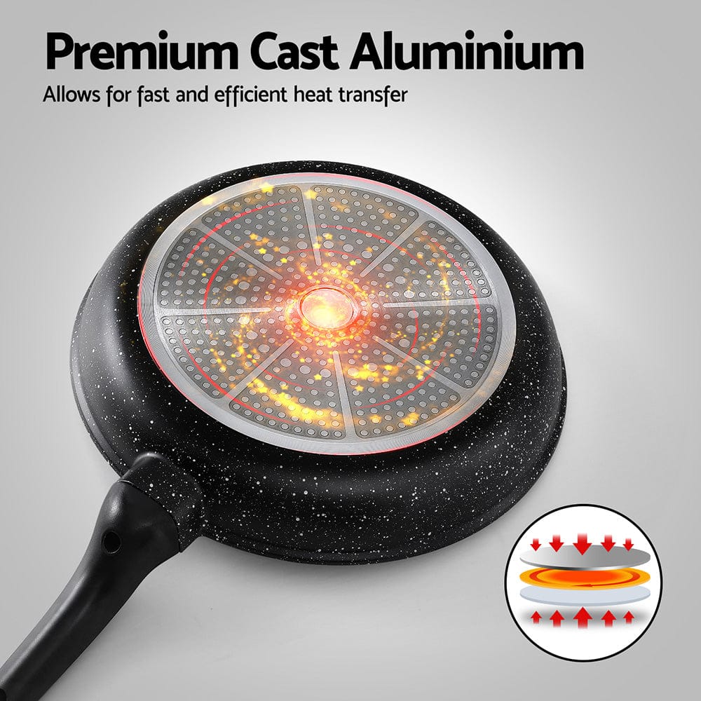 5-Star Chef Home & Garden > Kitchenware > Skillets & Frying Pans 5-Star Chef Non Stick Frying Pan Cast Aluminium Steak Skillet BBQ Cookware 30cm